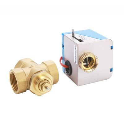 Déviateur d'eau électrique 3 voies de commande soupape de zone motorisée pour unité de bobine de ventilateur en laiton DN20